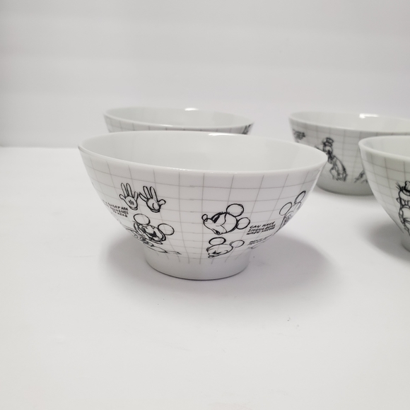 4 Disney Sketchbook GOOFY Mickey Ceramic Bowls - Picture 9 of 11